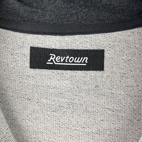 Revtown 1/4 Zip Sweatshirt Mens Medium Gray Mock Neck Fleece Comfort Minimalist - Picture 12 of 16